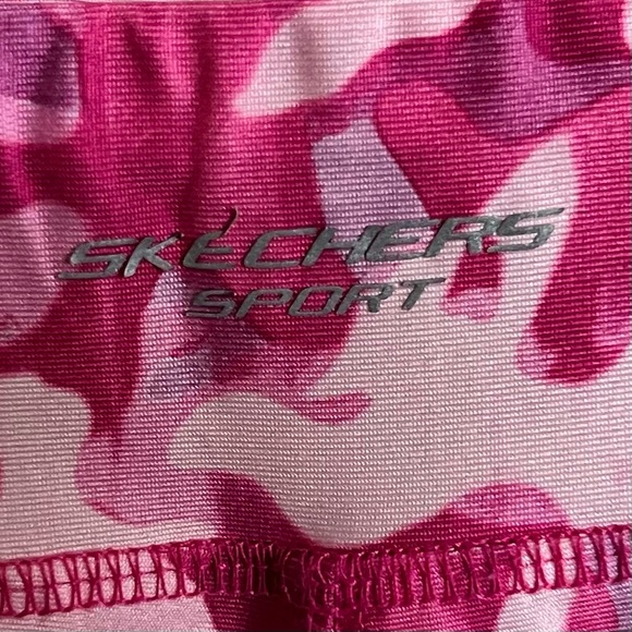 Girls SKECHERS Pink Camo ATHLETIC Workout LEGGINGS With LACE UP Sides XL - Picture 7 of 16